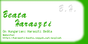 beata haraszti business card